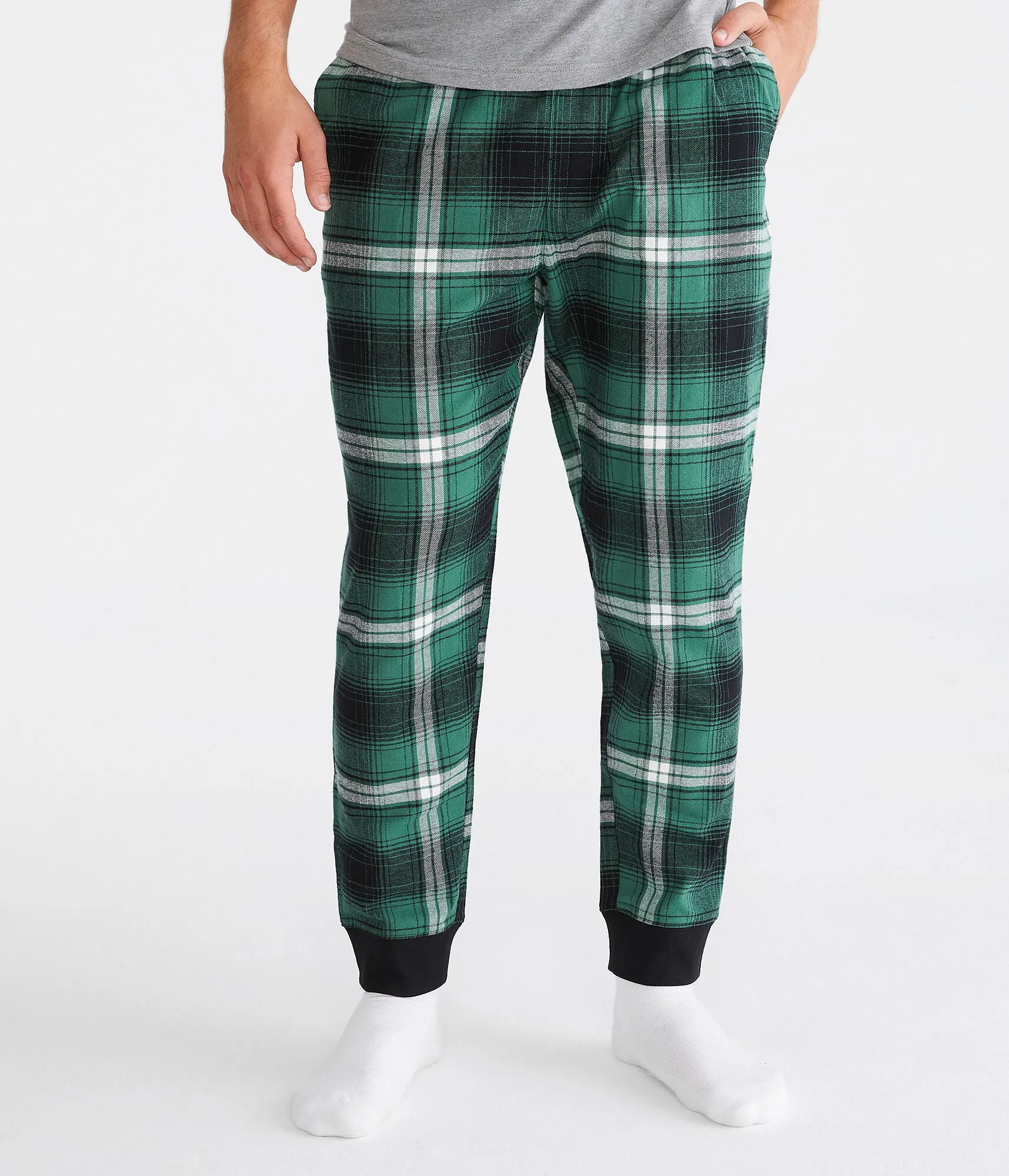 Aeropostale Mens' Plaid Sleep Joggers - Dark Green - Size M - Cotton - Teen Fashion & Clothing Aspen Aura