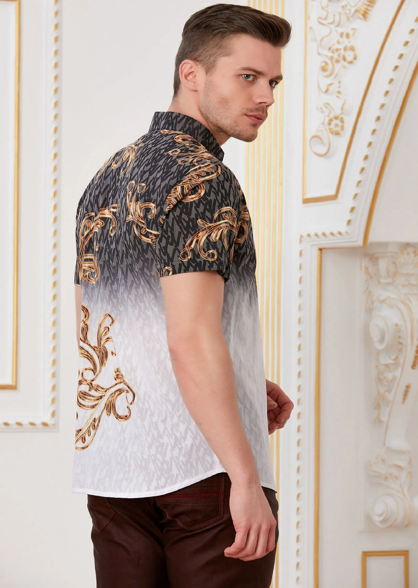 Black Gold Baroque Devoré Shirt