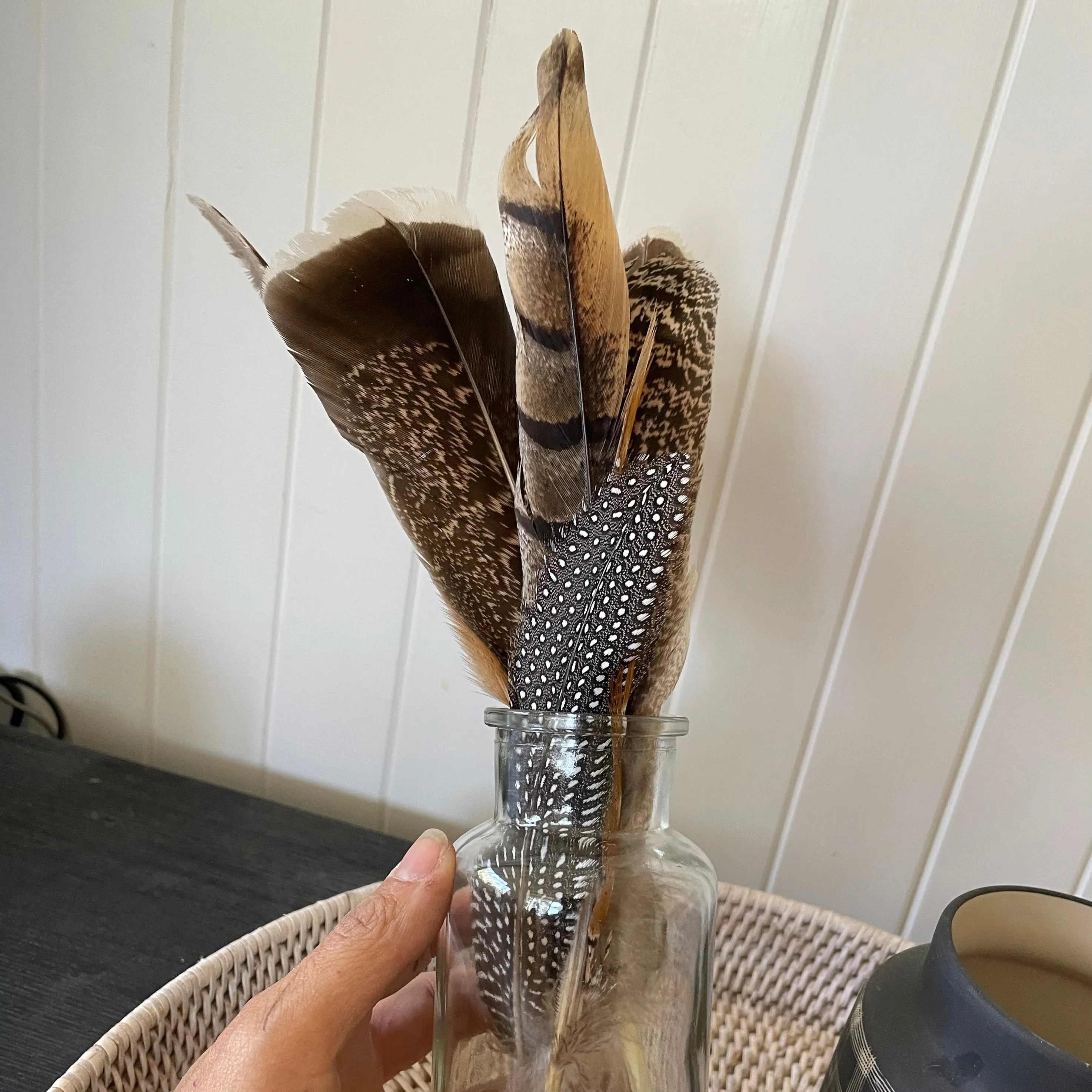 Boho Natural Feather Bottle Arrangement