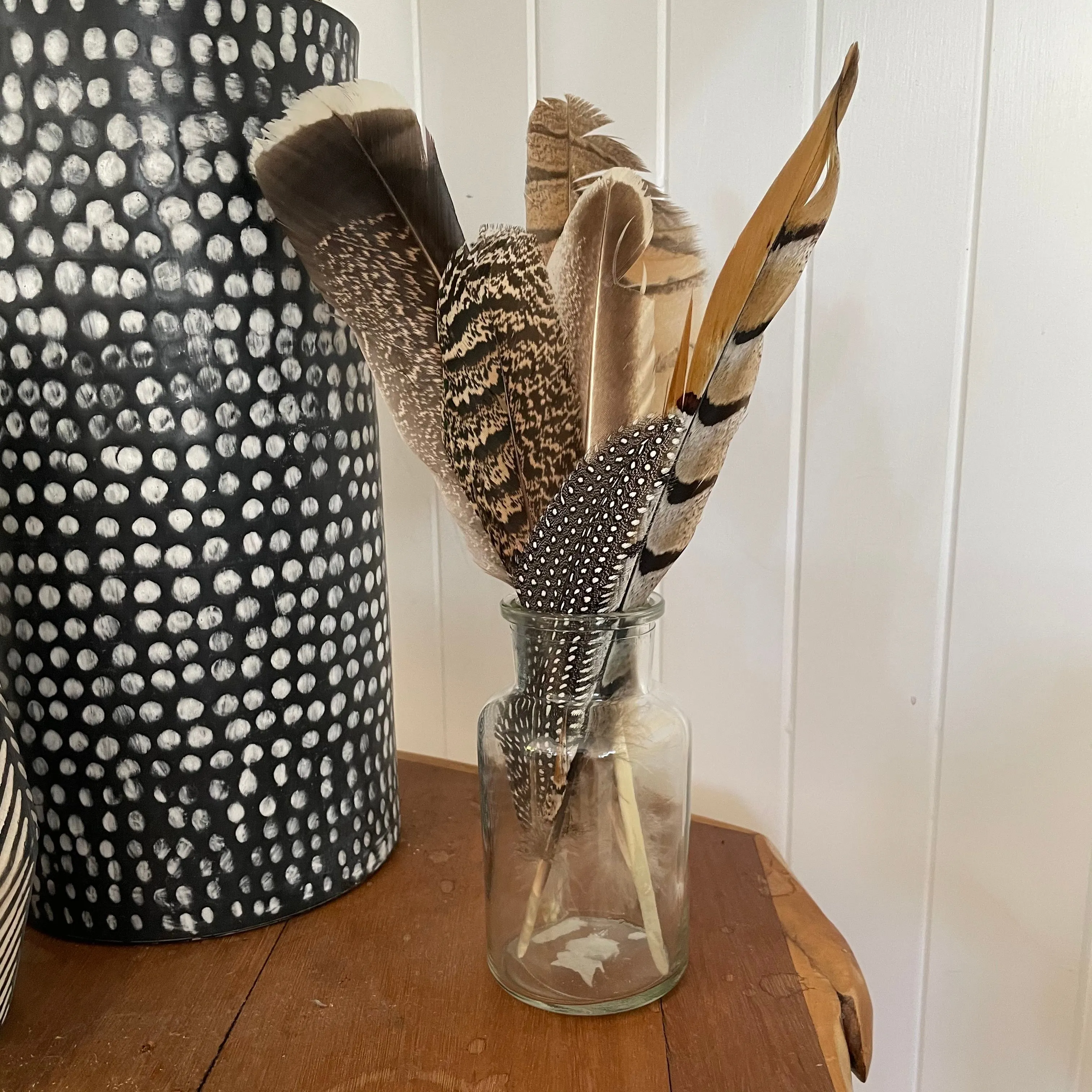 Boho Natural Feather Bottle Arrangement