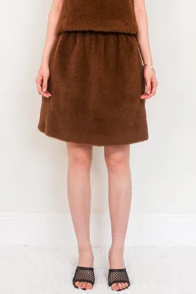 Brown teddy skirt