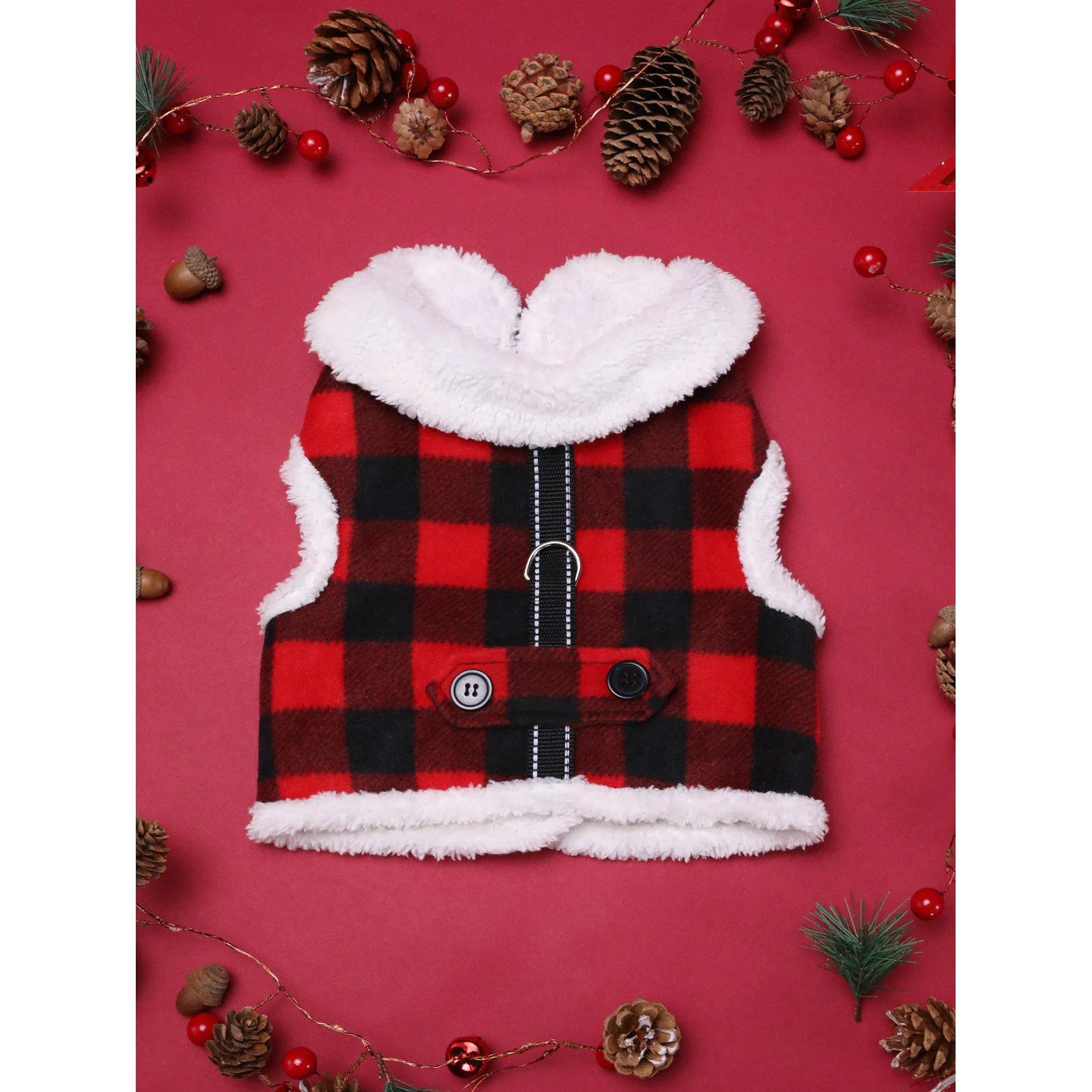 Christmas Coat Cotton-padded Jacket Teddy Pomeranian Small Dog Autumn And Winter Clothes Thickened Dog Clothes