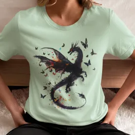 Dragon Butterfly Shirt, Dragon Lover Shirt, Butterfly Lover Shirt, Flying Dragon Shirt, Dancing Dragon Shirt, Fantasy Dragon Shirt