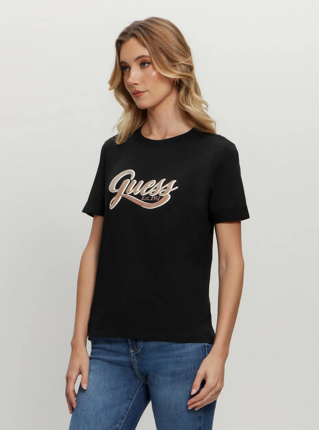 Eco Black Glittery Logo T-Shirt!