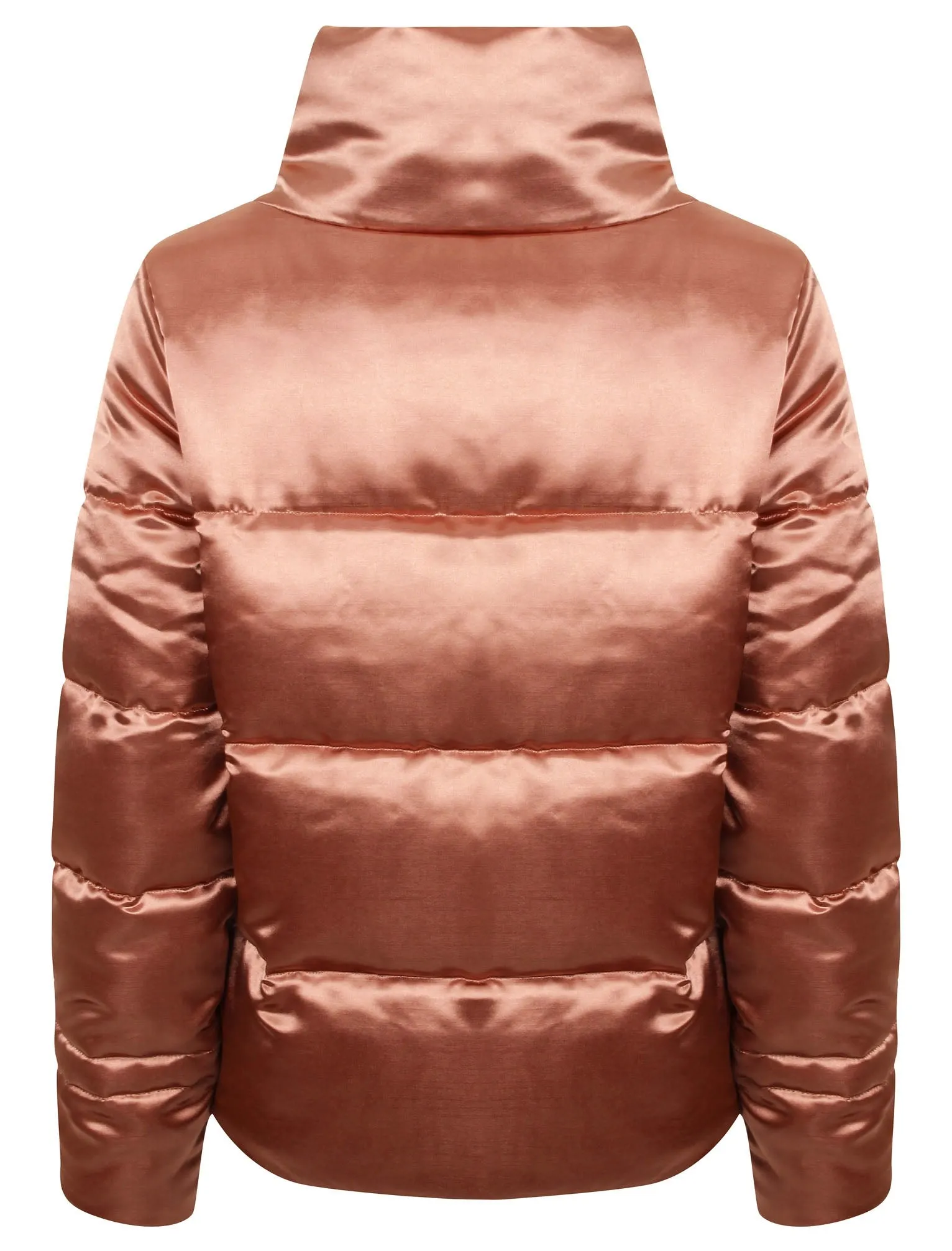 Edona Satin Quilted Puffer Jacket in Dusky Pink - Tokyo Laundry