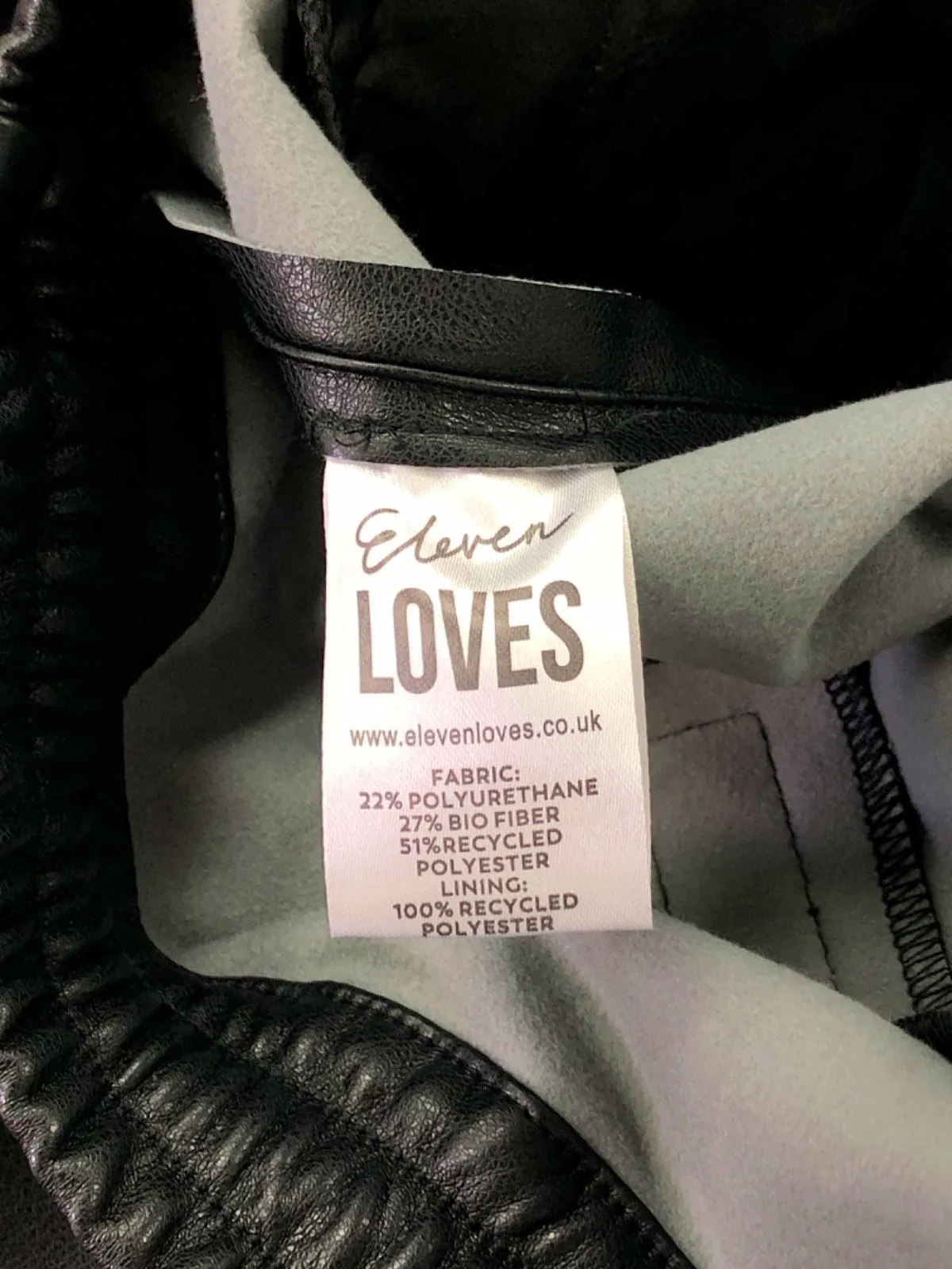 Eleven Loves Black JULIETTE BIO PU JOGGER UK 12