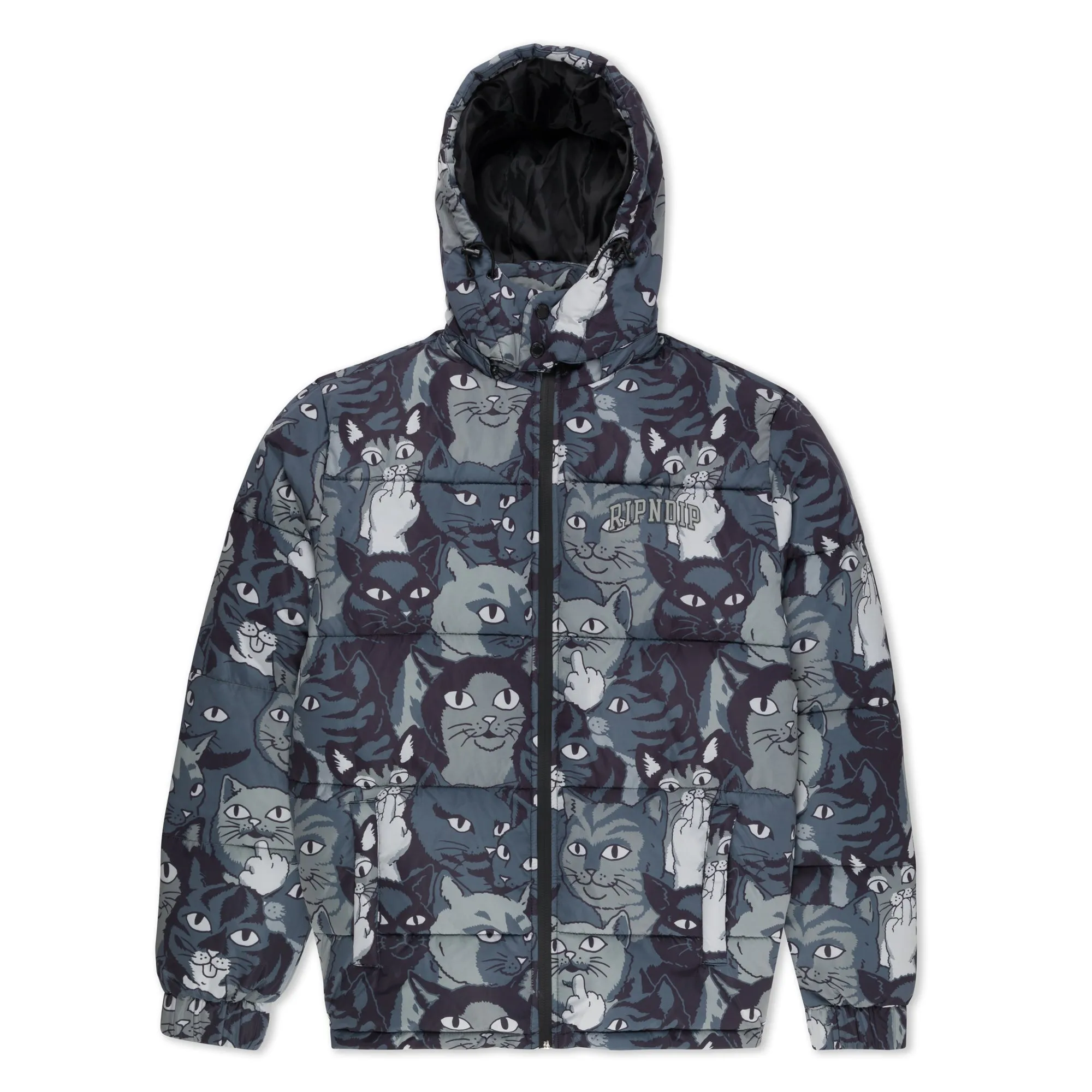 Family Tree Puffer Jacket (Black)