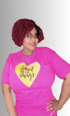 Forever - Gold Heart Pink I'm Yours Love Tee