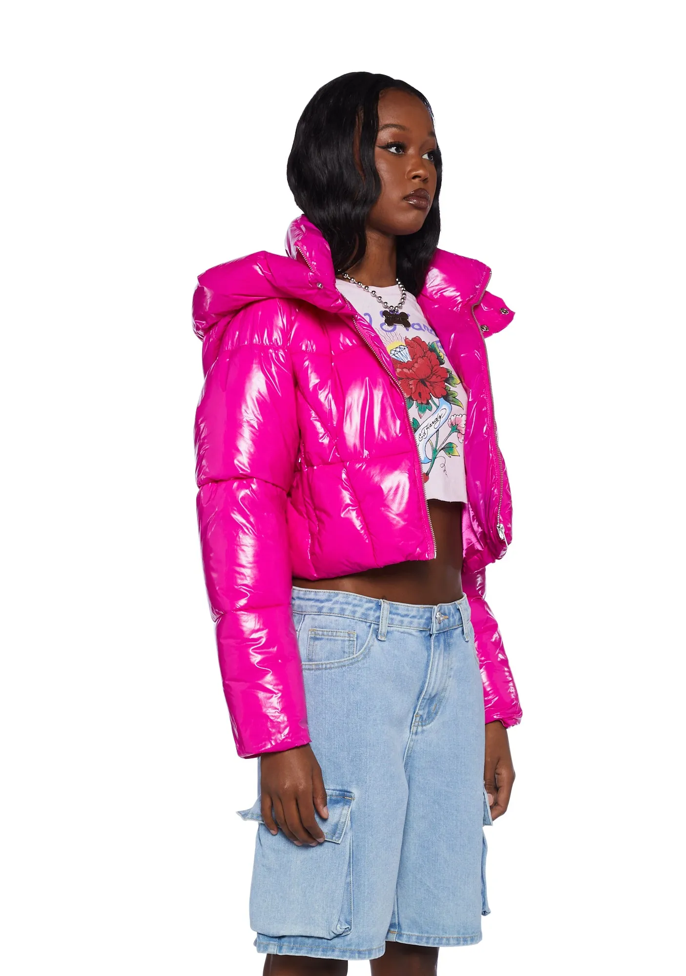 Futuristic Flair Puffer Jacket