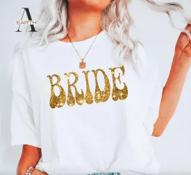 Glitter Gold Print Bride Shirt Comfort Colors®