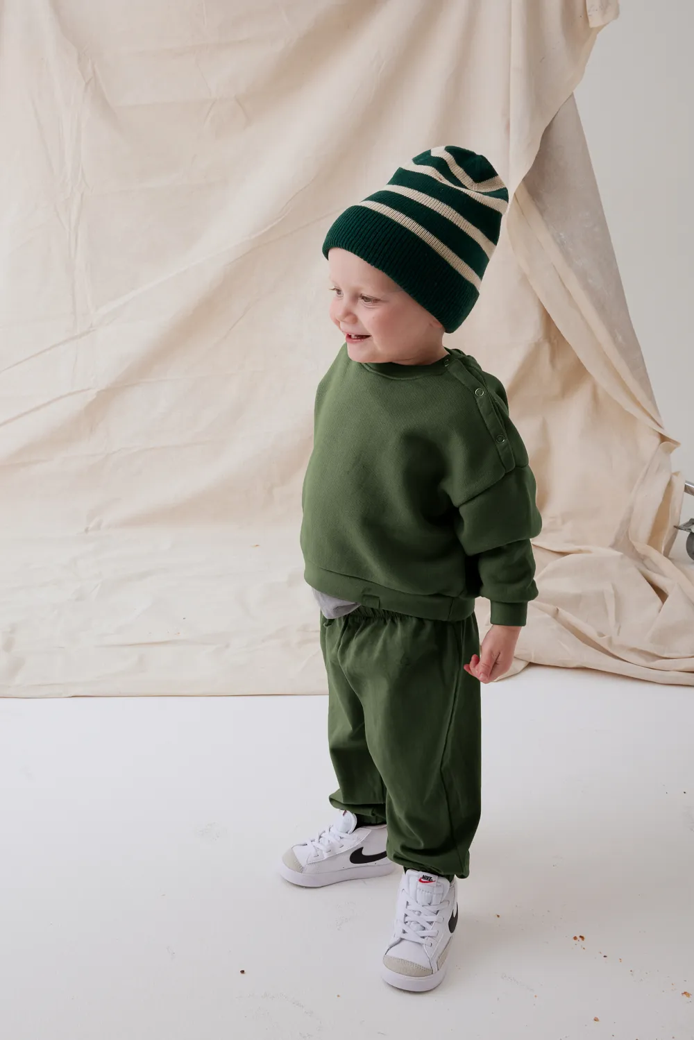 HEAVY COTTON KIDS COTTON JOGGER - ROSEMARY