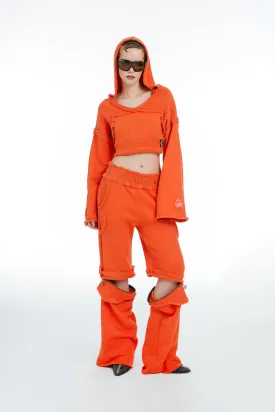 Joggers With Zipper Orange