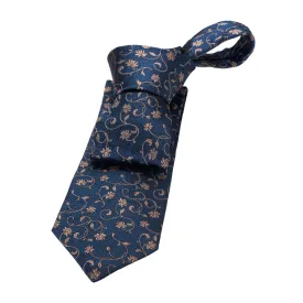 Kingsbury  Floral Silk Tie, Navy / Gold