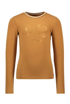 Long Sleeve Jersey Top - Camel