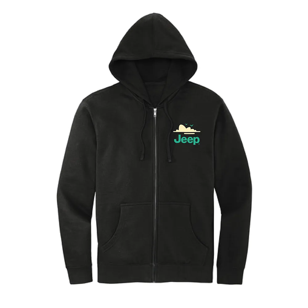 Mens Jeep® Dunes Zip Hoodie Sweatshirt - Black