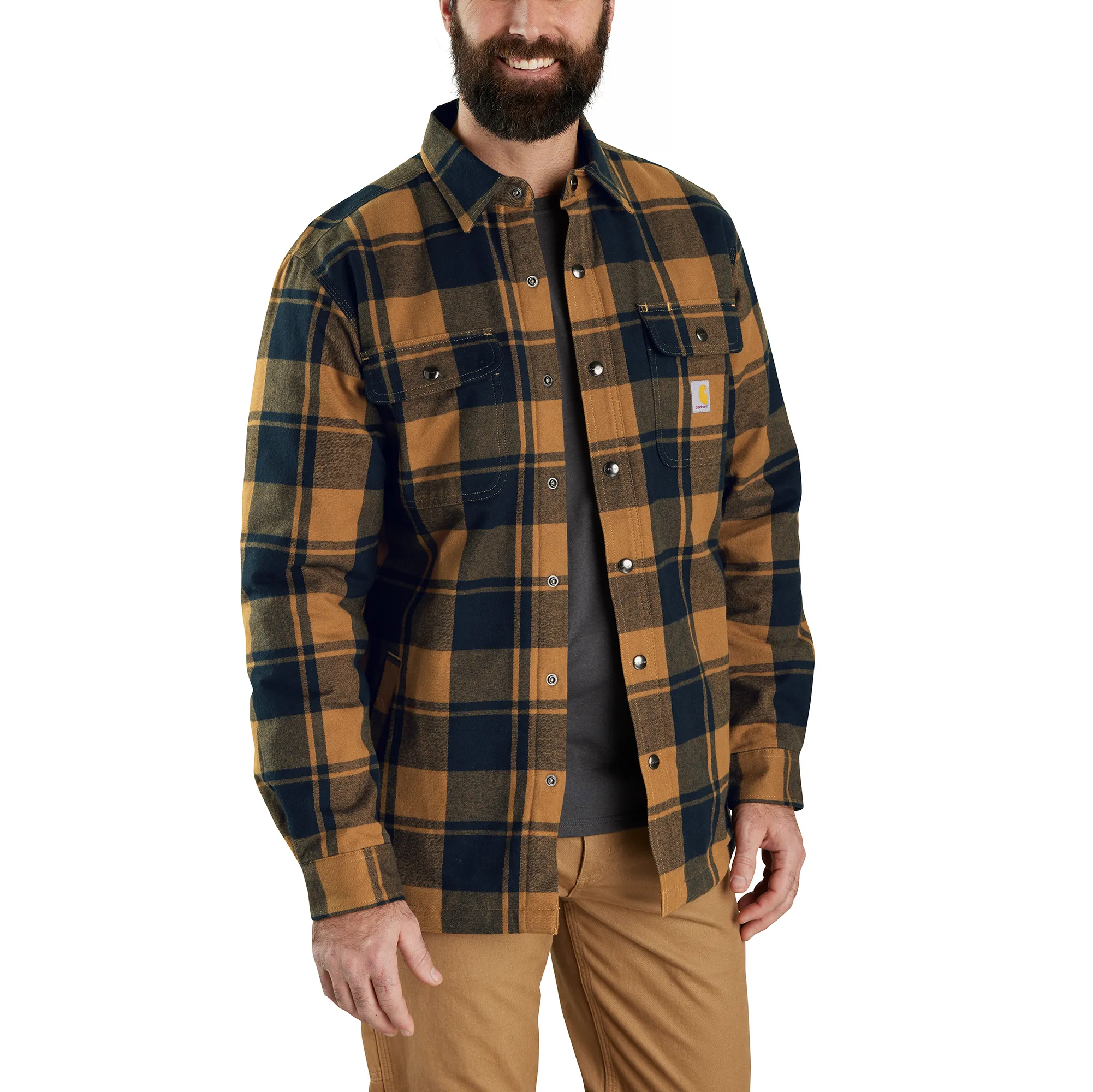 Men's Relaxed Fit Flannel Sherpa-Lined Shirt Jac