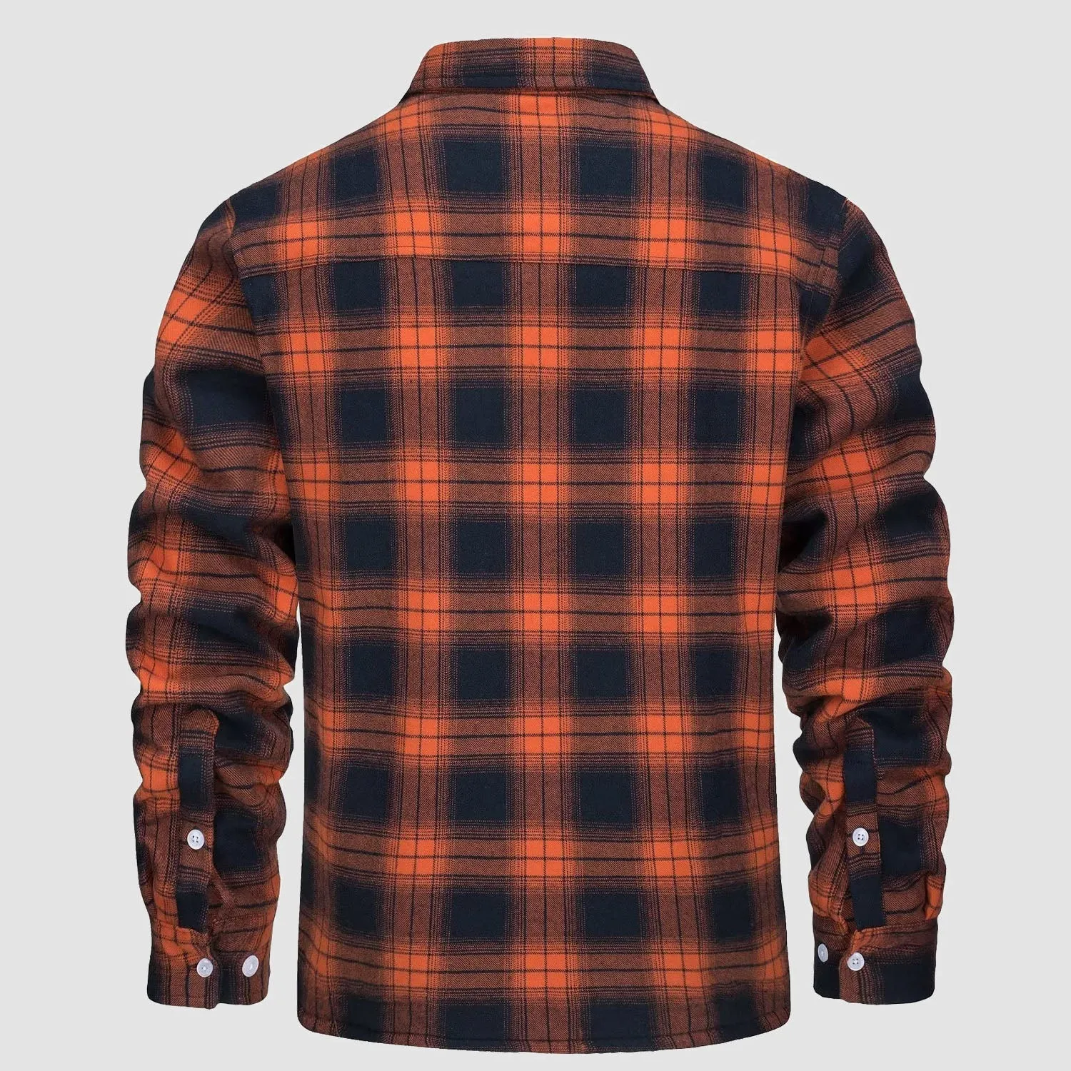 Men's Sherpa Shirt Fleece Lined Flannel Shirt Jacket with 3 Pockets Casual Plaid Button Down Winter Coat