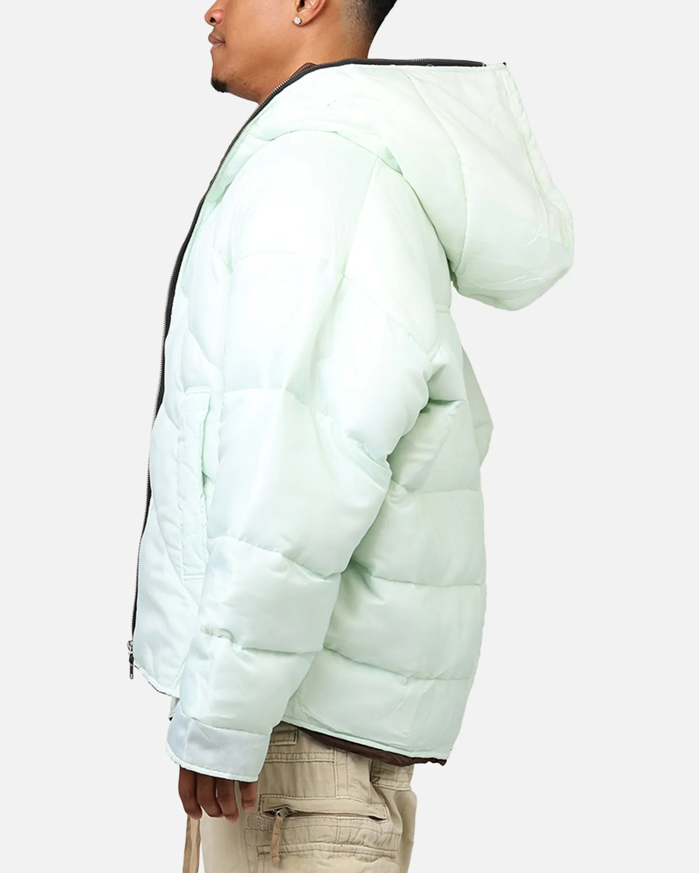 MNML Reversible Full Zip Puffer Jacket Mint