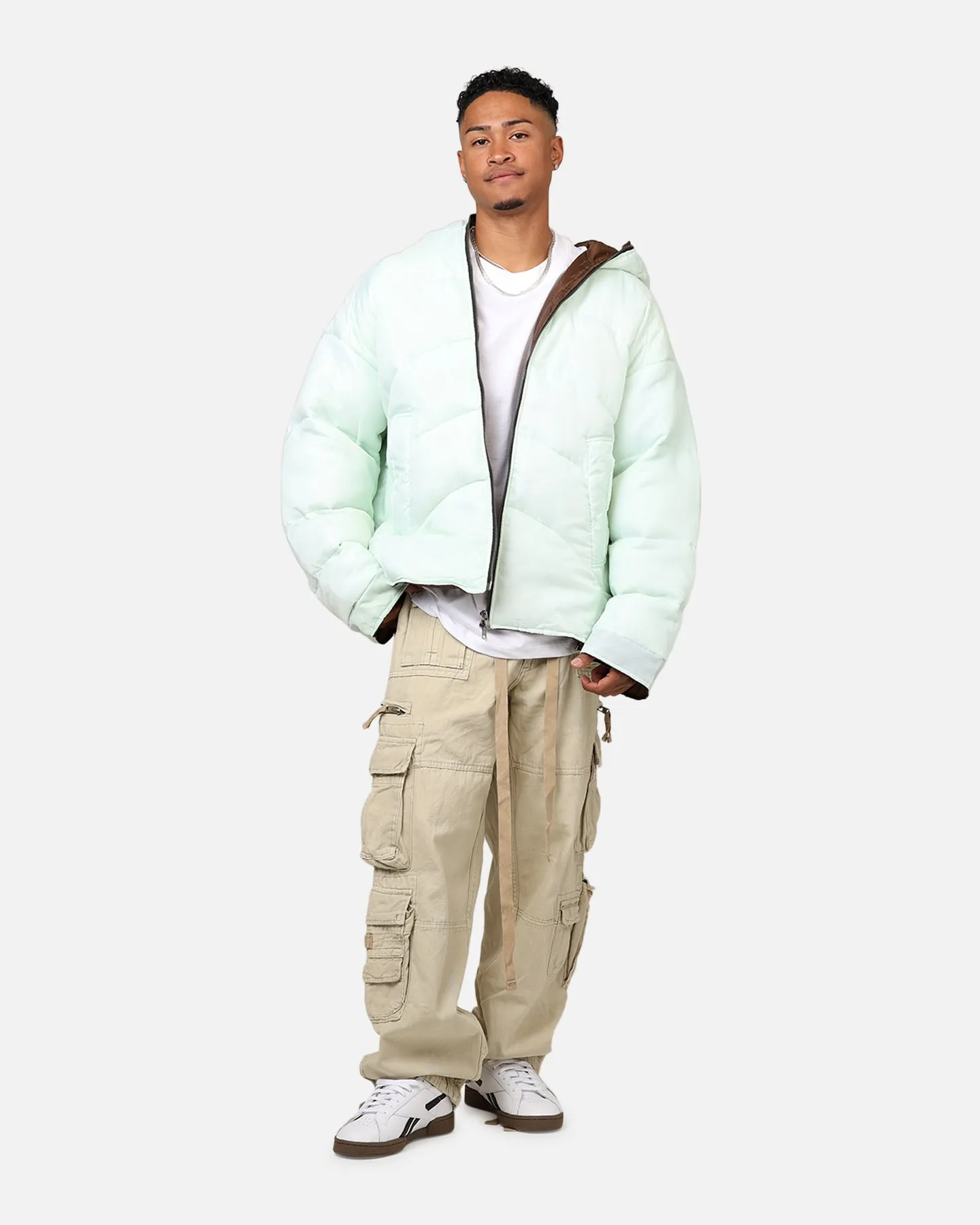 MNML Reversible Full Zip Puffer Jacket Mint