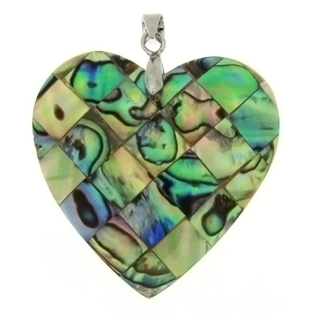 NATURAL ABALONE HEART 35 MM PENDANT