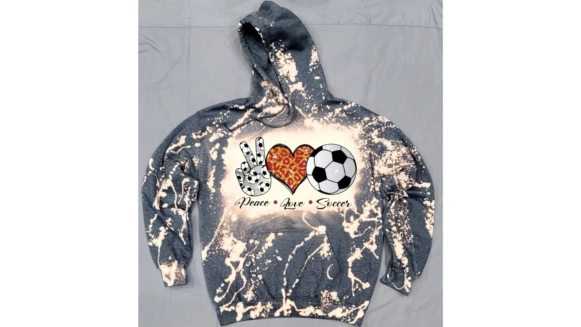 Peace Love Soccer Orange Leo Glittery Heart Sports Ball Top