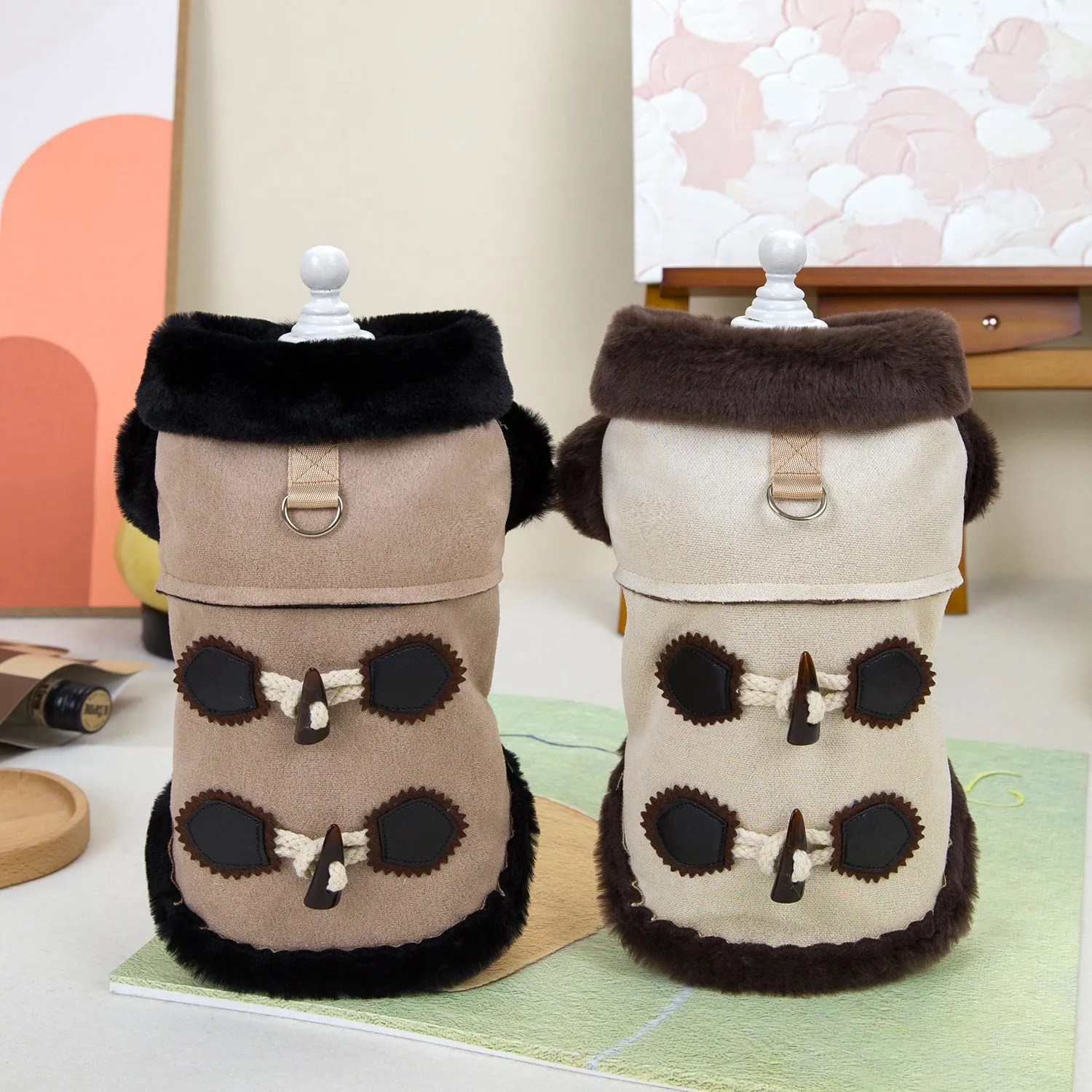 Pet Clothes | Suede Horn Coat for Dogs and Cats | 2024 New Autumn and Winter Teddy Pet Clothing