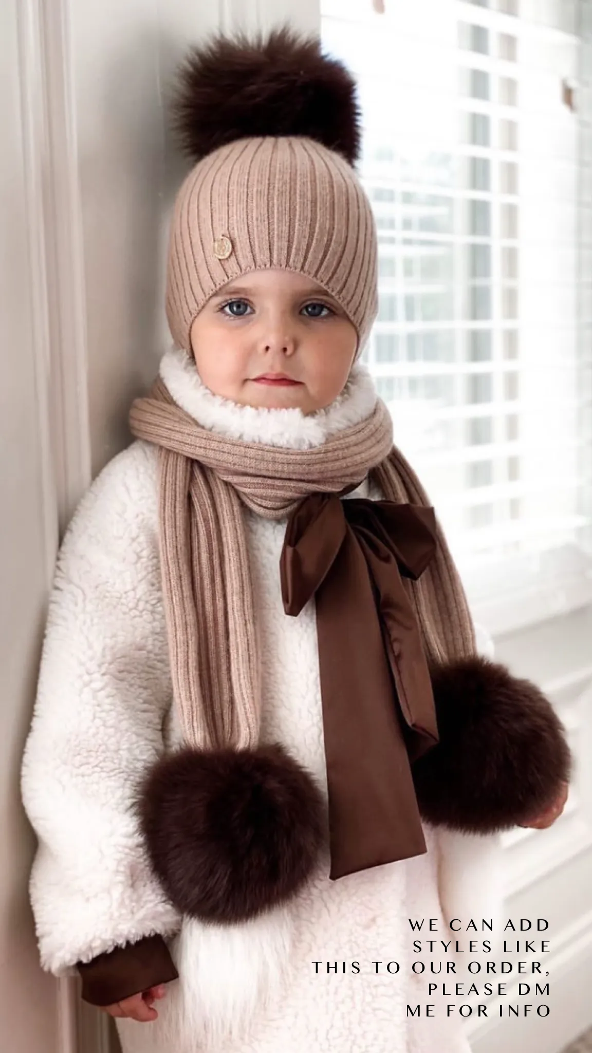 Petite Maison Kids Shearling Teddy Bow Coat