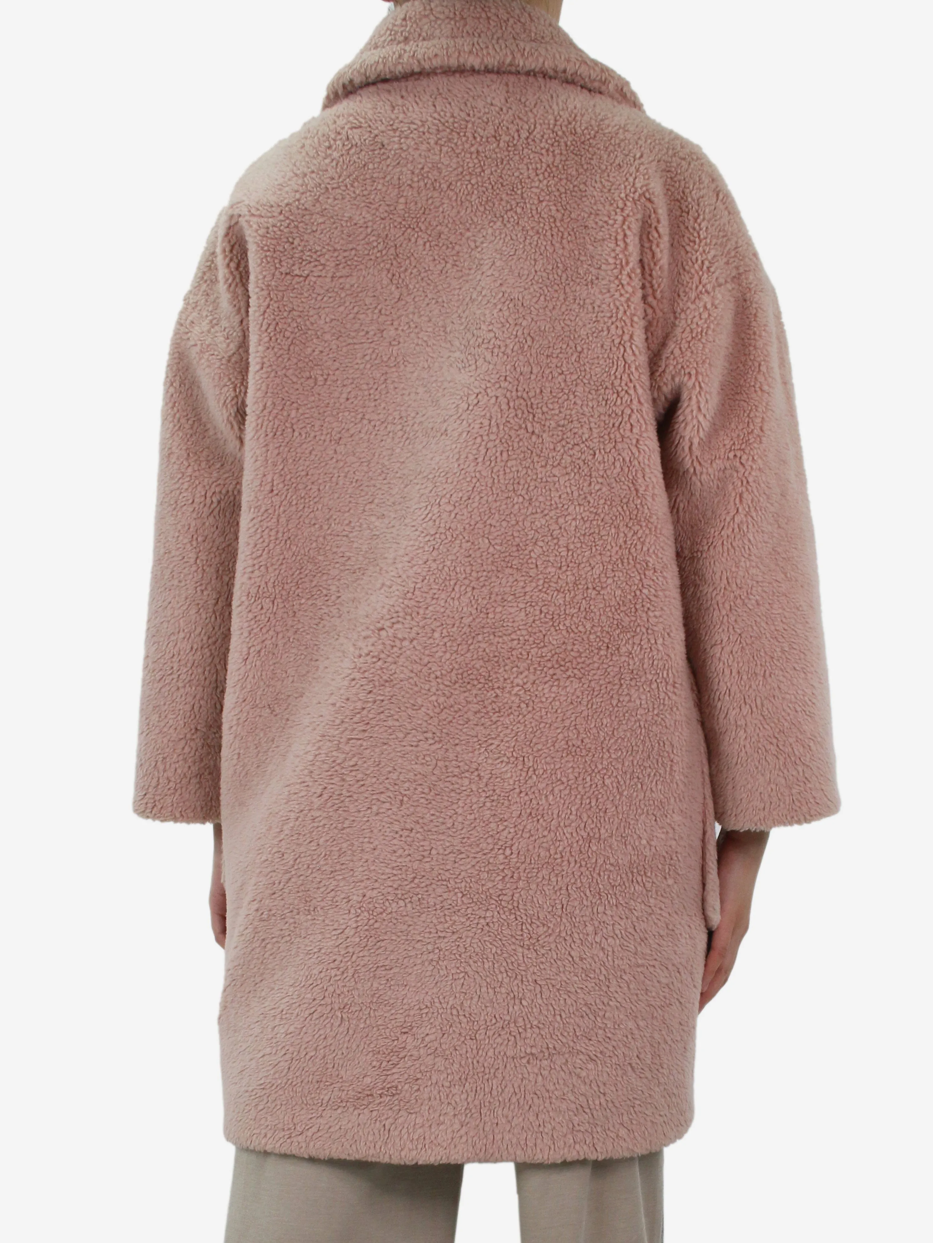 Pink teddy coat - size UK 4