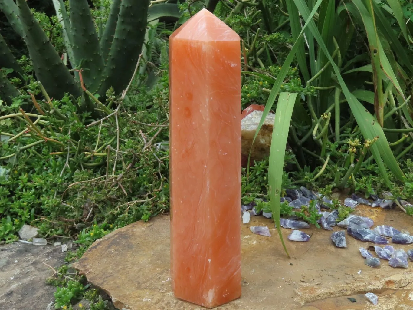 Polished A Grade Orange Twist Calcite Crystal Tower x 1 From Maevantanana, Madagascar