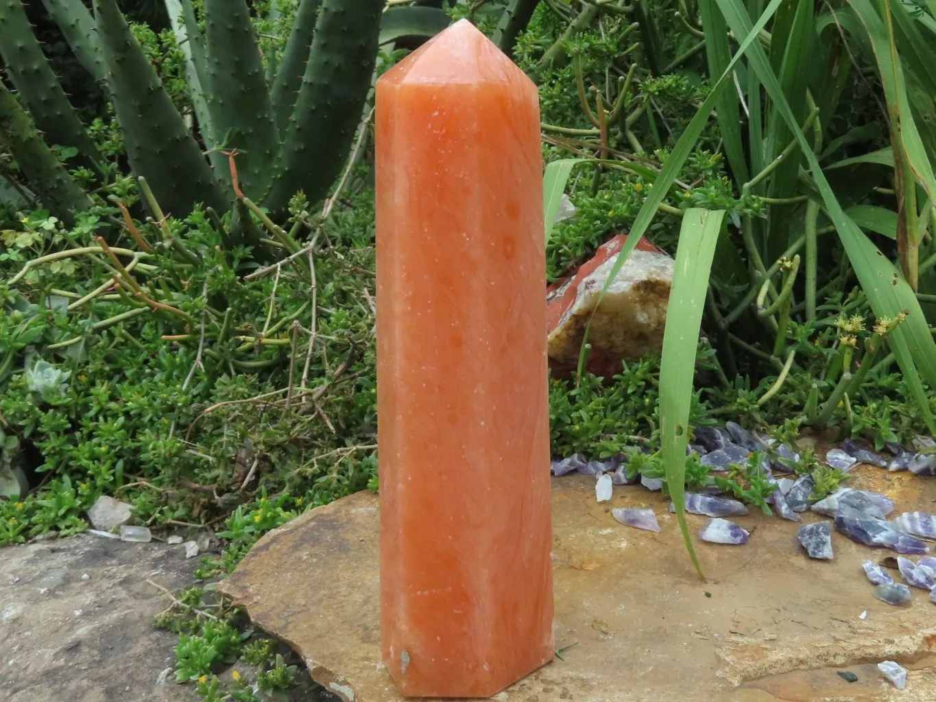 Polished A Grade Orange Twist Calcite Crystal Tower x 1 From Maevantanana, Madagascar