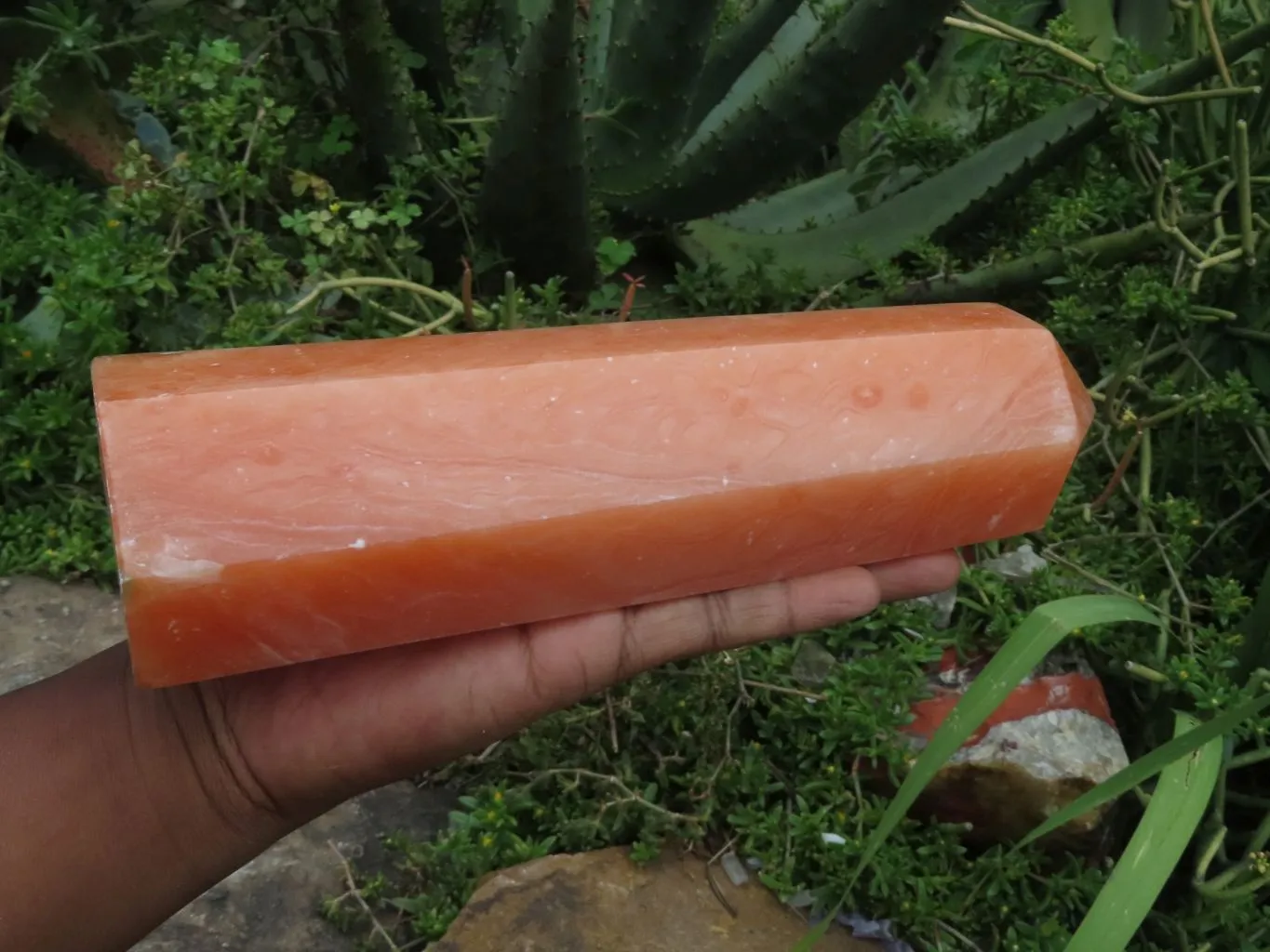 Polished A Grade Orange Twist Calcite Crystal Tower x 1 From Maevantanana, Madagascar