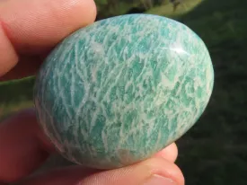 Polished Amazonite Palm Stones x 24 From Zimbabwe