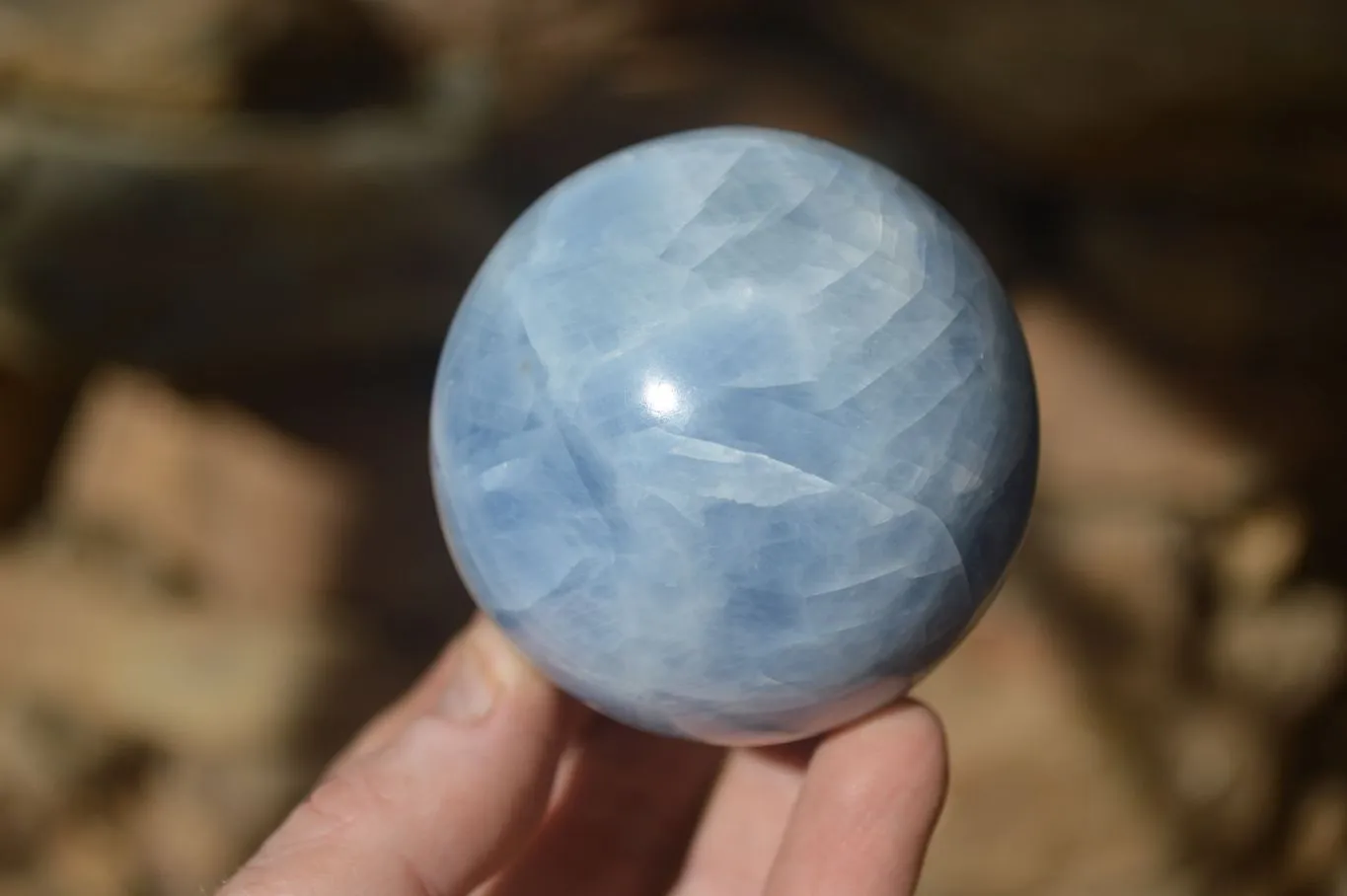 Polished Blue Calcite Spheres  x 4 From Ihadilalana, Madagascar