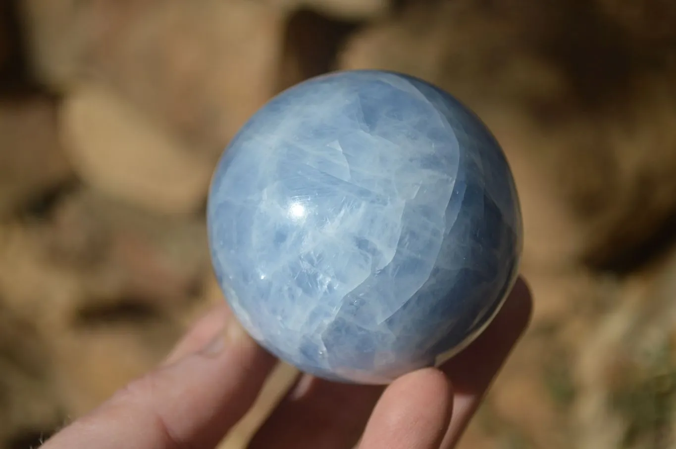 Polished Blue Calcite Spheres  x 4 From Ihadilalana, Madagascar