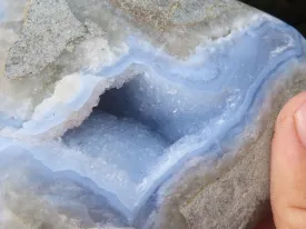 Polished Blue Lace Agate Free Forms  x 3 From Nsanje, Malawi