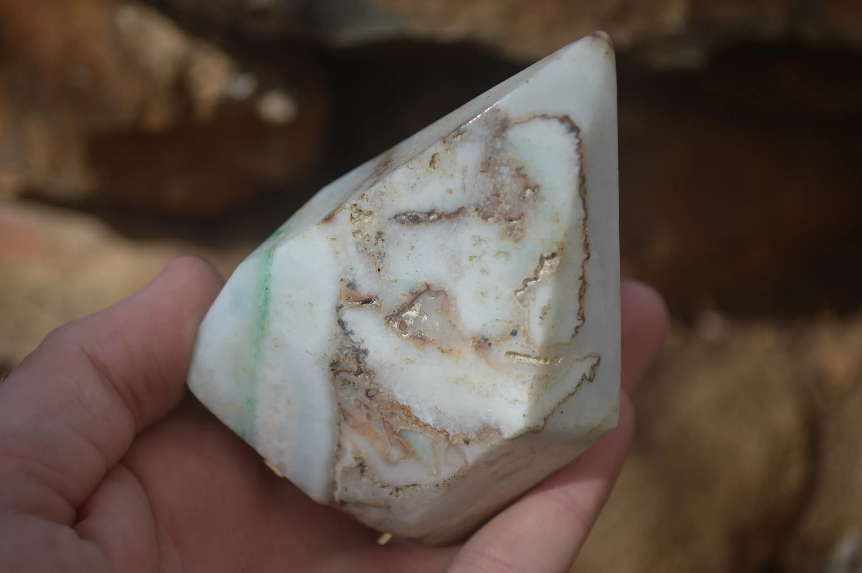 Polished Blue Smithsonite Aragonite Points x 6 From Namibia