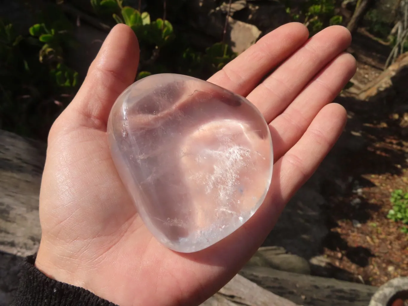 Polished Clear Quartz Galet / Palm Stones With Inclusions x 6 From Zimbabwe