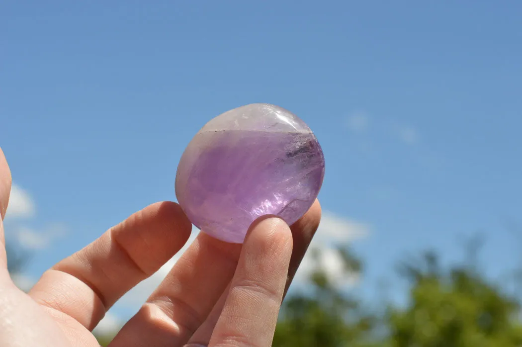 Polished Dream Amethyst Galet / Palm Stones x 20 From Madagascar