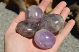 Polished Dream Amethyst Galet / Palm Stones x 20 From Madagascar