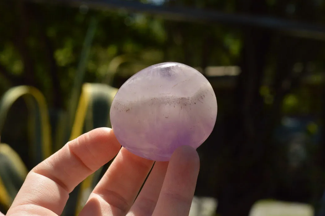 Polished Dream Amethyst Galet / Palm Stones x 20 From Madagascar