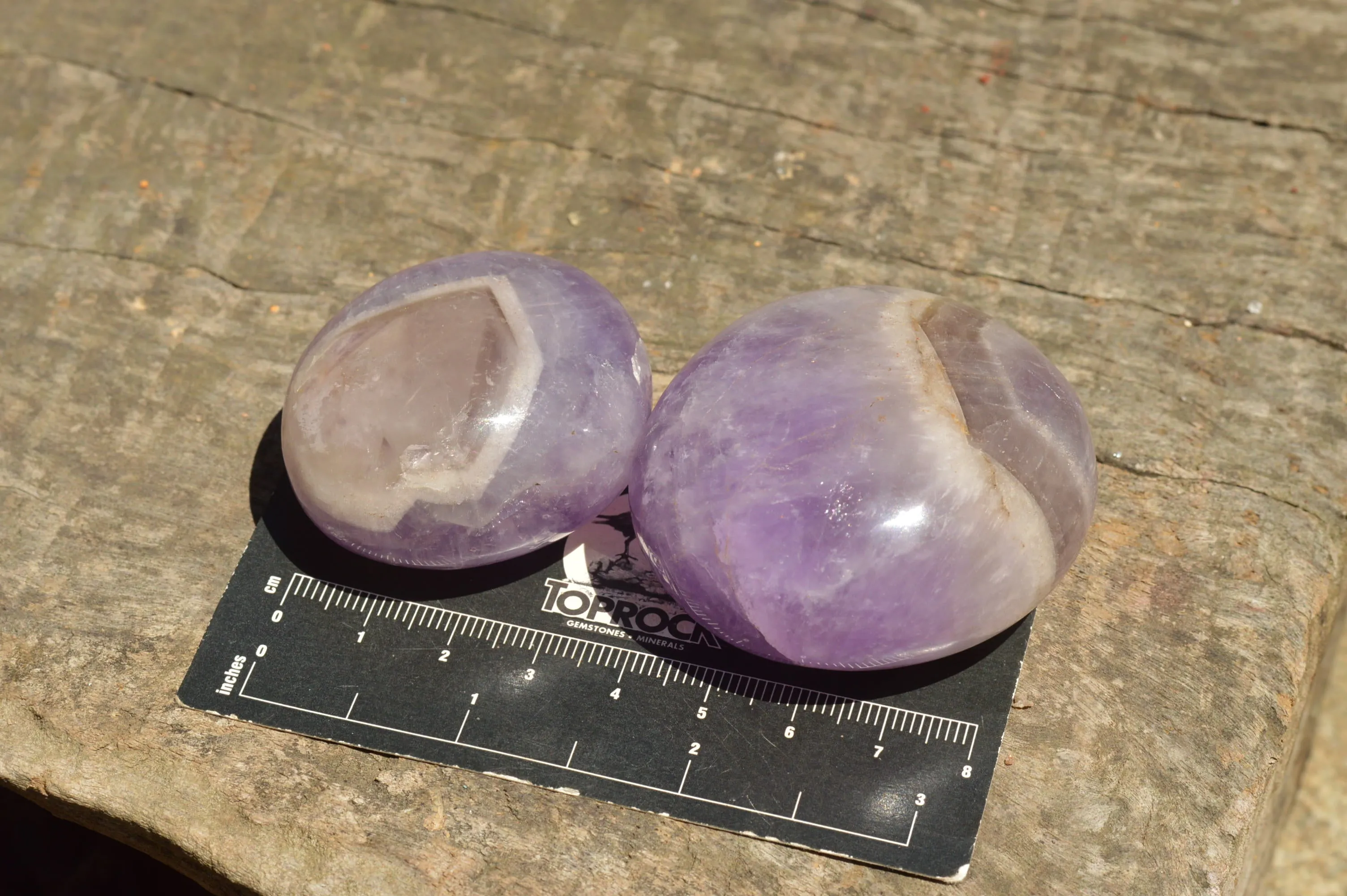 Polished Dream Amethyst Galet / Palm Stones x 20 From Madagascar