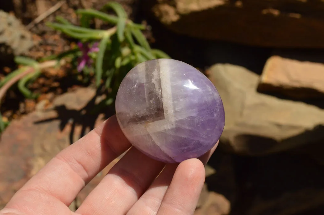 Polished Dream Amethyst Galet / Palm Stones x 20 From Madagascar