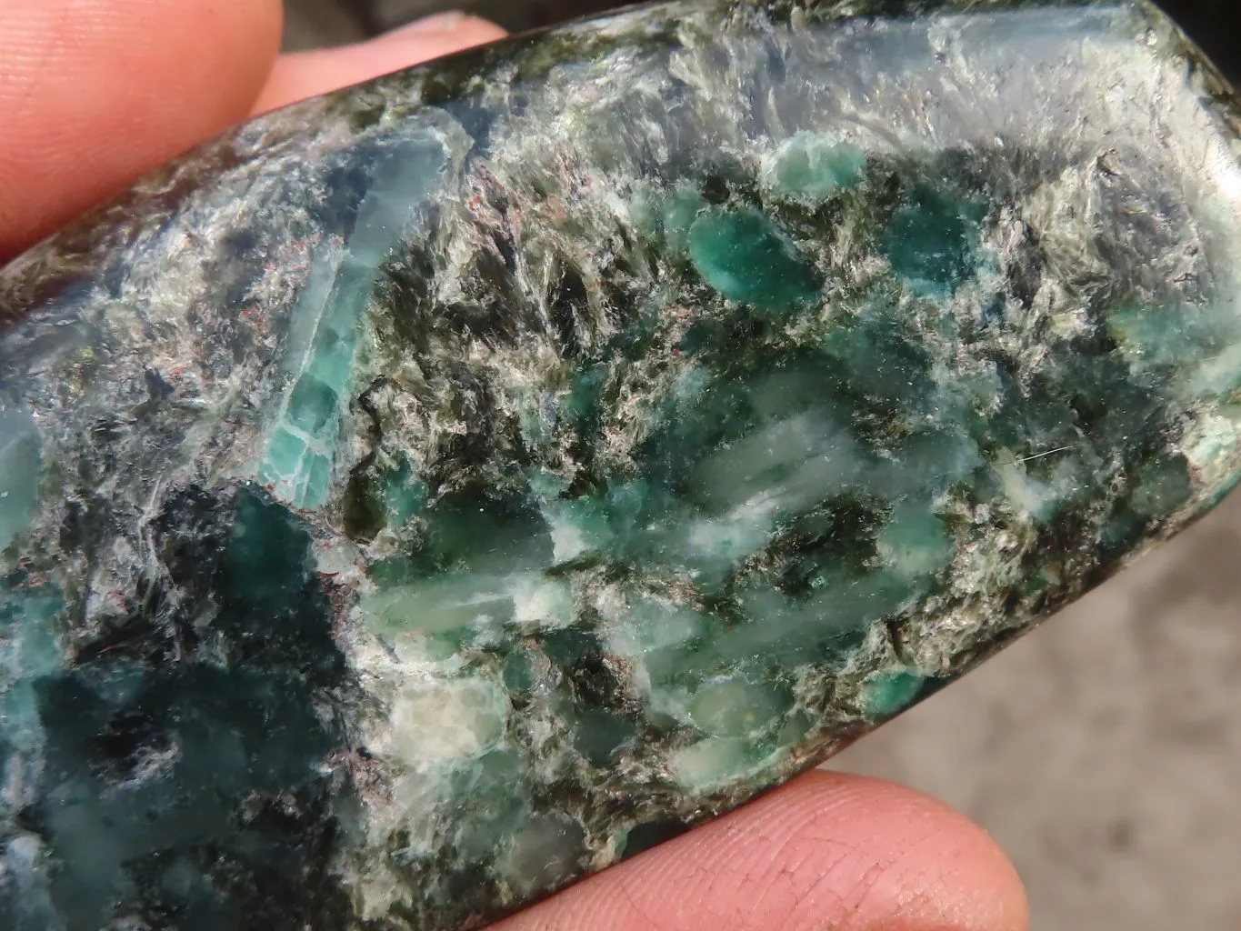 Polished Emerald Mica In Matrix Standing Free Forms x 2 From Mutoko, Zimbabwe