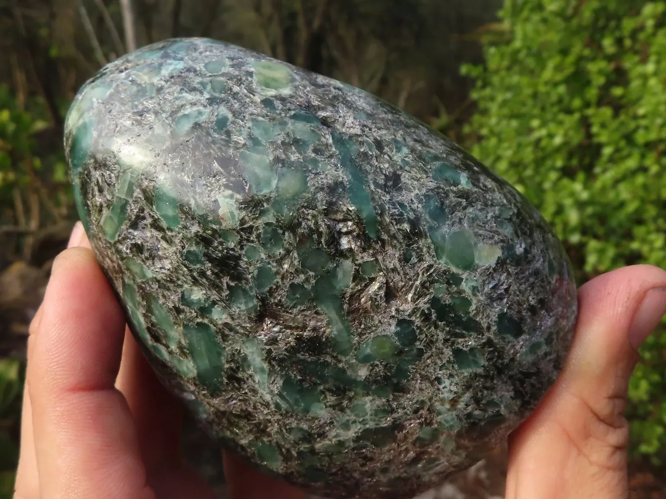 Polished Emerald Mica In Matrix Standing Free Forms x 2 From Mutoko, Zimbabwe