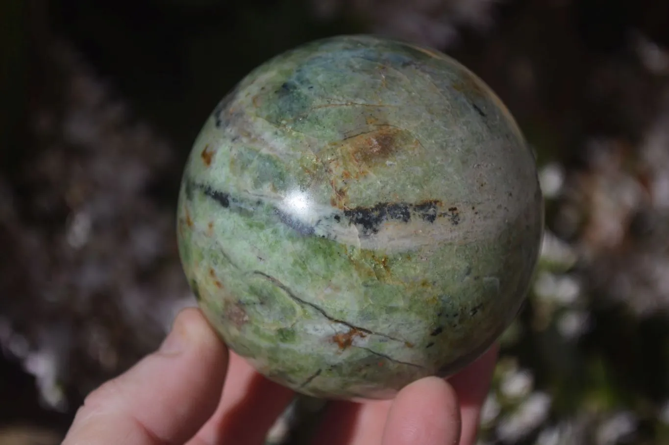 Polished Green Chrysoprase Spheres  x 2 From Madagascar