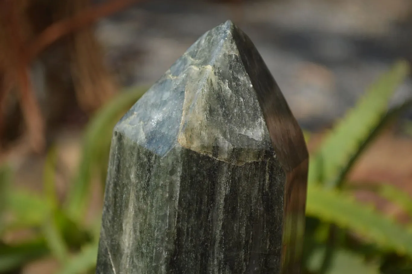 Polished Large Banded Green Fuchsite Quartz Point  x 1 From Madagascar