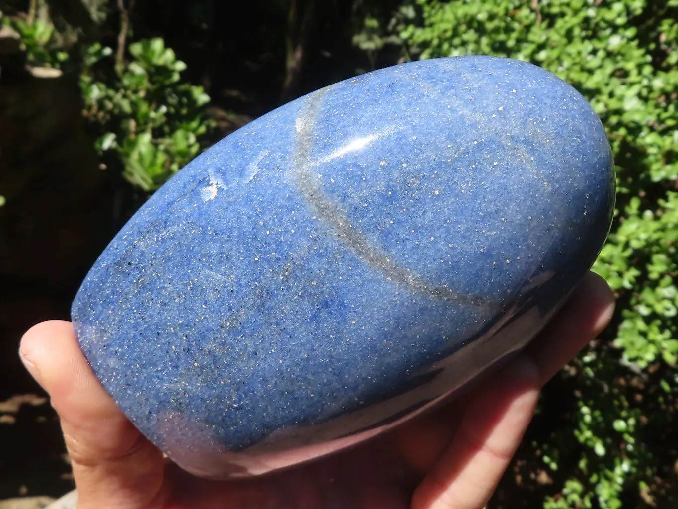 Polished Lazulite Standing Free Form & Sphere  x 2 From Madagascar