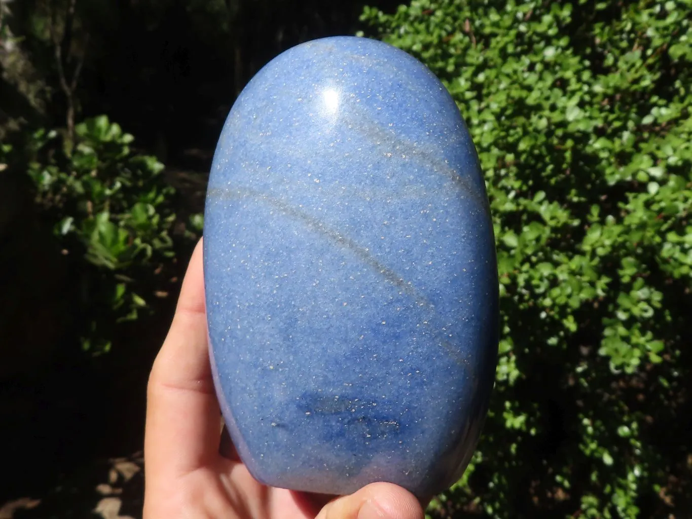 Polished Lazulite Standing Free Form & Sphere  x 2 From Madagascar