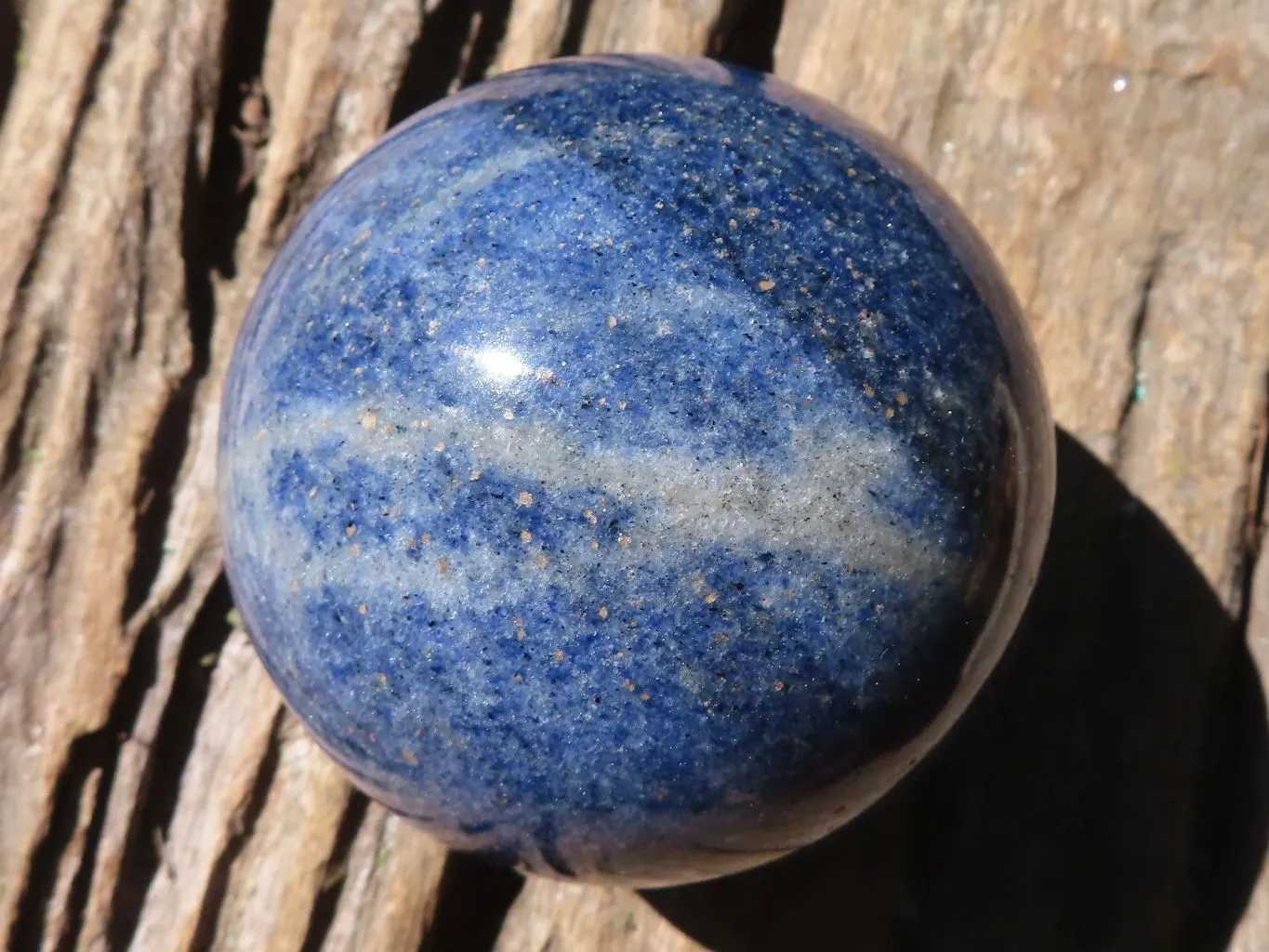 Polished Lazulite Standing Free Form & Sphere  x 2 From Madagascar