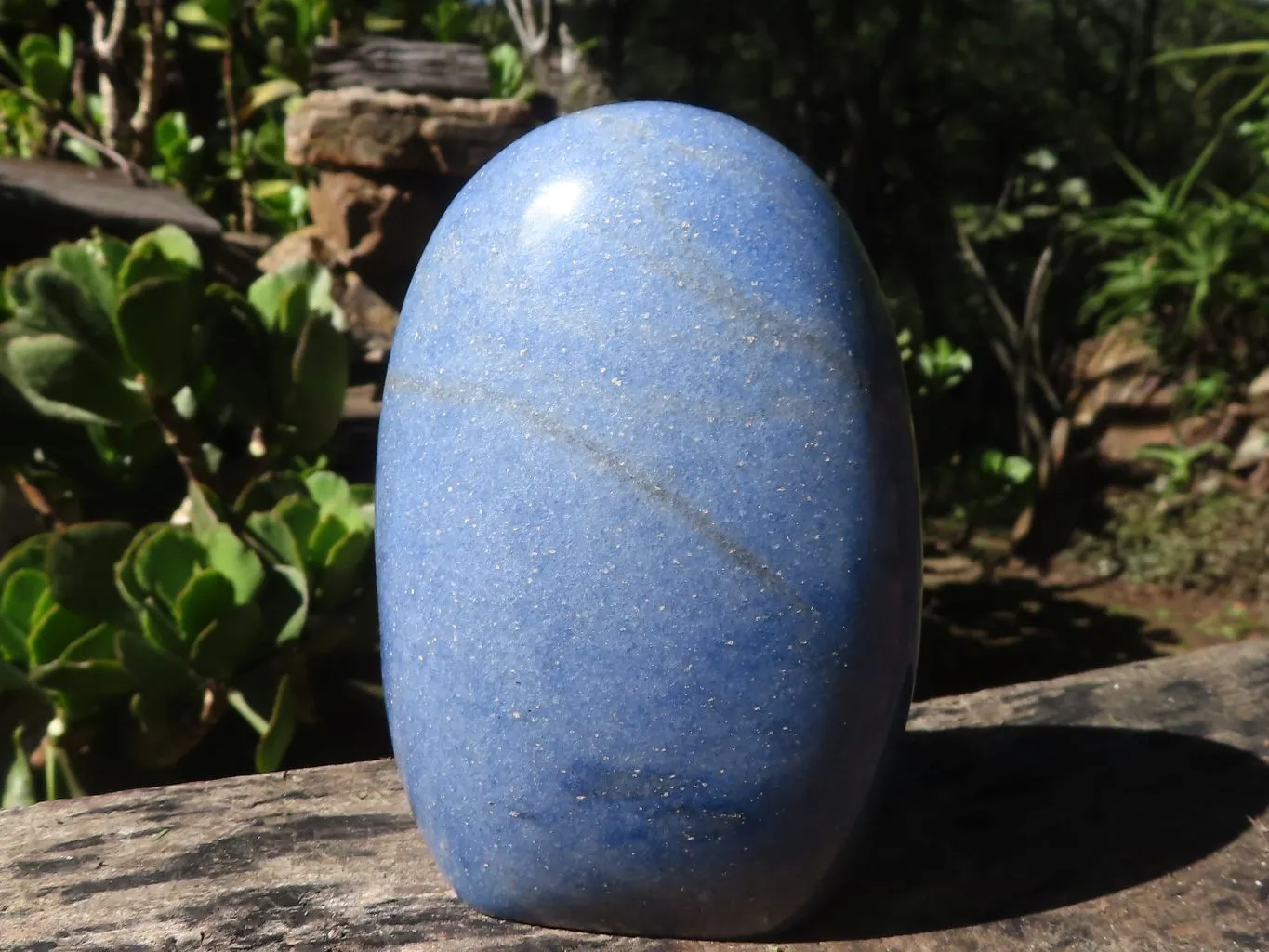 Polished Lazulite Standing Free Form & Sphere  x 2 From Madagascar